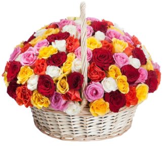 51 colorful roses basket | Flower Delivery Korolyov